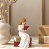 Reading Thinker Statue Reading Girls Figurines Sculpture Ornament for Home Office Bookshelf Decors Book Lover Gift