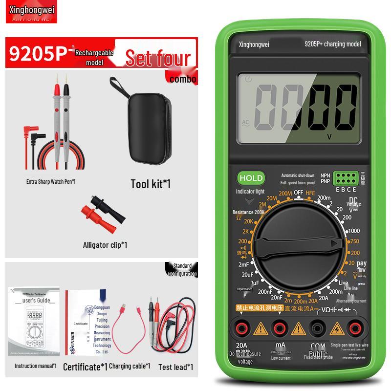 High-Precision DT9205 Digital Multimeter with Anti-Burn Protection for Electricians