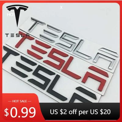 Autoaufkleber 2025 Neues Metall Auto Heckklappen-Emblem Aufkleber für Tesla Model 3 ModelS ModelX ModelY P100D Roadster Auto Refitti