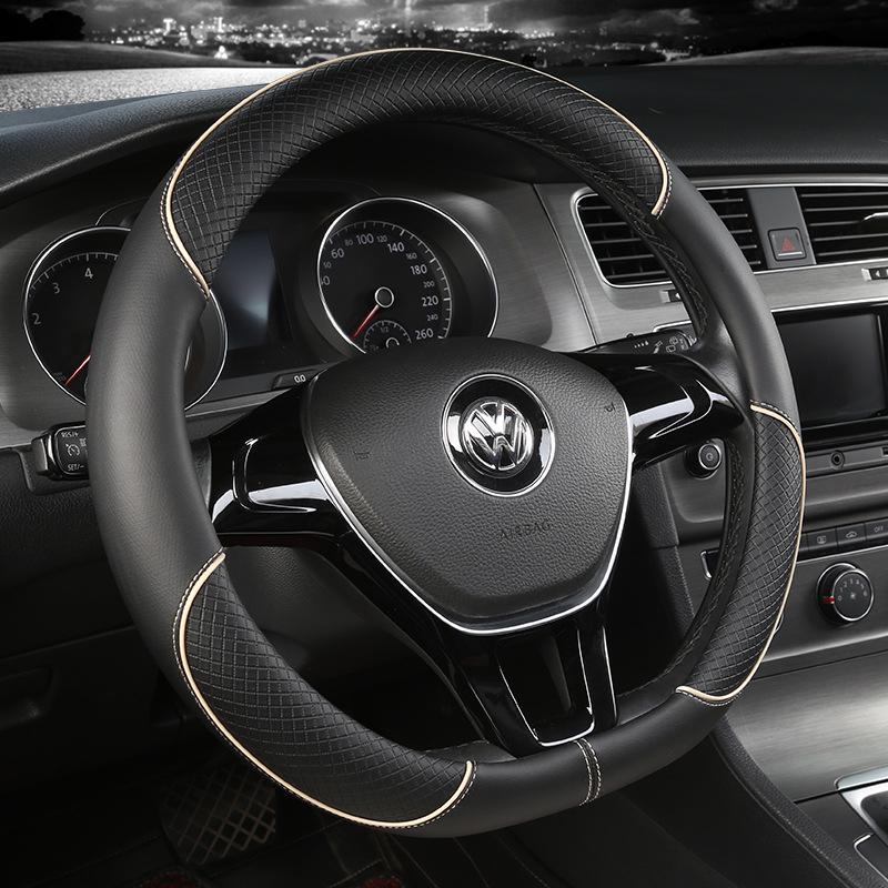 Four Seasons Wear-Resistant Universal Leather Steering Wheel Cover