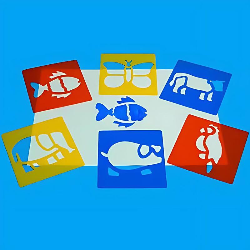 6PCS Hollow Out Painting Template Washable Reusable Plastic Graffiti Ruler DIY Paint Tool Creative Craft Drawing Accessories ZYF