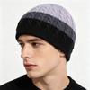 Autumn and winter color matching twist knitted hat, men's and women's cold protection ear protection warm wool hat, versatile contrasting color woven