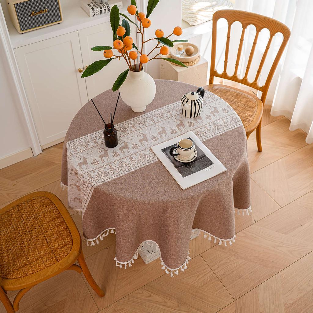 Imitation Cotton And Linen Fabric Tablecloth Simple Modern High-End Dining Table Cloth Coffee Table Cloth Round Table Cloth Long Tablecloth Cover