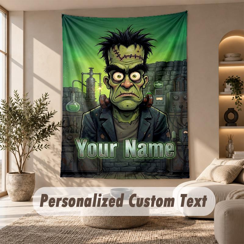 Tapestry Custom Name Text, Wall Hanging Tapestry Home Room DecorFrankenstein's Monster