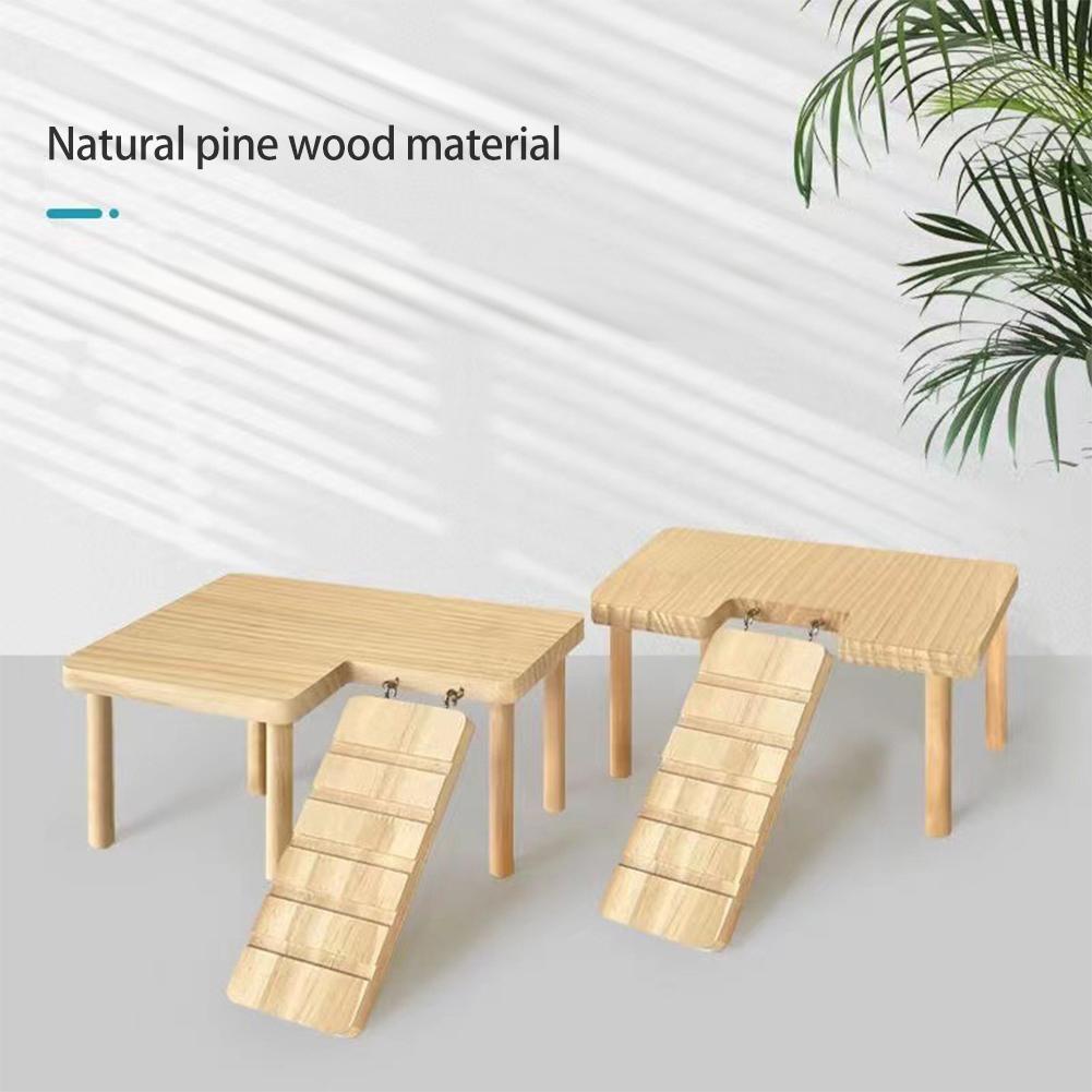 Pine Wood Hamster Ladder Platform Climbing Toy House Cage Accessories for Small Pets Hamster Mice Pet Supplies