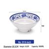 Zhebu 8-inch Commercial Melamine Noodle Soup Bowl - Blue & White Style