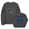 Crewneck Sweatshirt with Graphic Lettering and Sports Emblem Pullover for Casual Wear Comfortable Fit and Durable Fabric