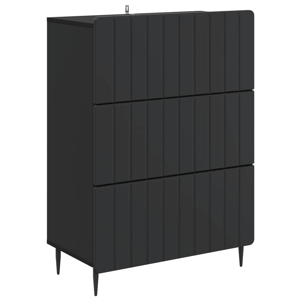 Drawer Cabinet Black 66 x 34.5 x 92 cm Particleboard