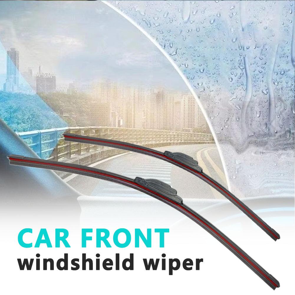 Car Wiper Mute Car Front Windshield Wiper Soft Double Rubber Strip Windshield Windscreen Wipers Accessory