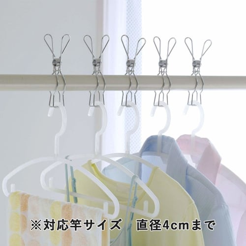 Shimomura Kihan Clothespins, Pole Pinch, Large, Stainless Steel, for Indoor Drying, Laundry Drying, 30899