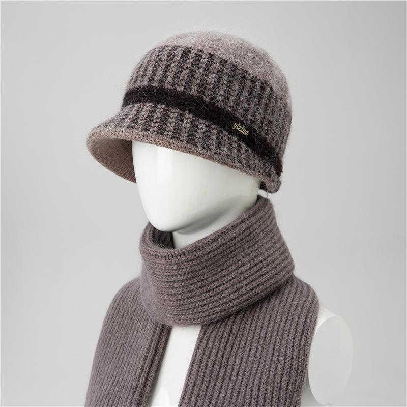 Hat Female Autumn and Winter Rabbit Hair Thermal Basin Hat Fleece Thickened Wool Hat