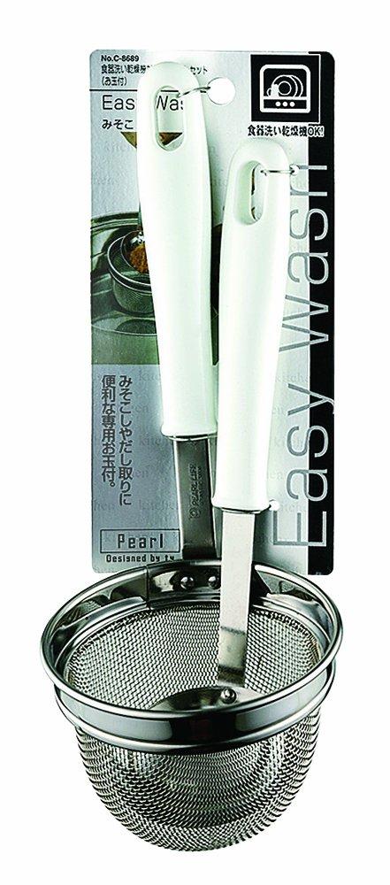 Pearl Metal Easy Wash Dishwasher Safe Miso Strainer Set with Ladle in [Made Japan] C-8689 белый