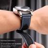 24mm 26mm High Quality Nylon Fabric Watch Band Fit for Panerai Luminor PAM01118 Army Green Canvas Genuine Leather Strap Bracelet
