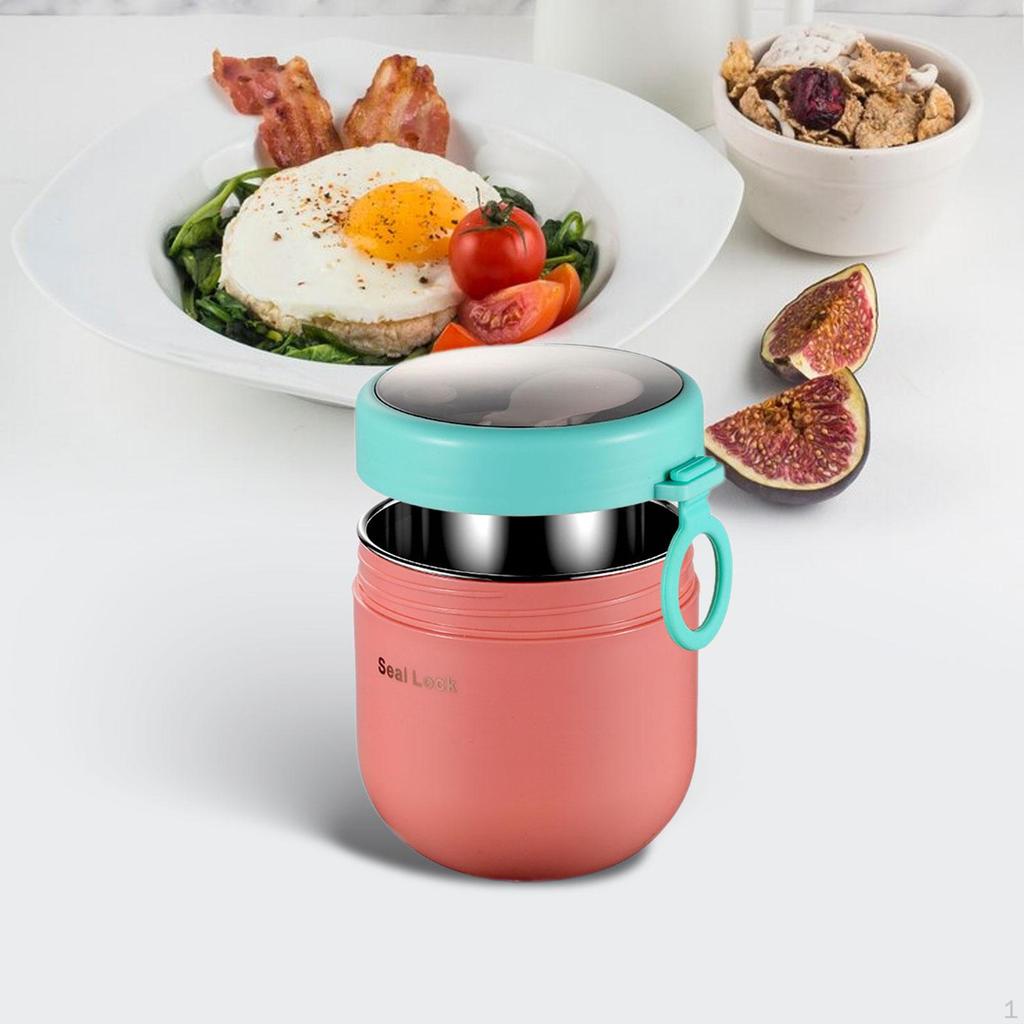 Soup Container Food Airtight Insulated 800ml with Spoon Lunch Pot Yogurt Cup