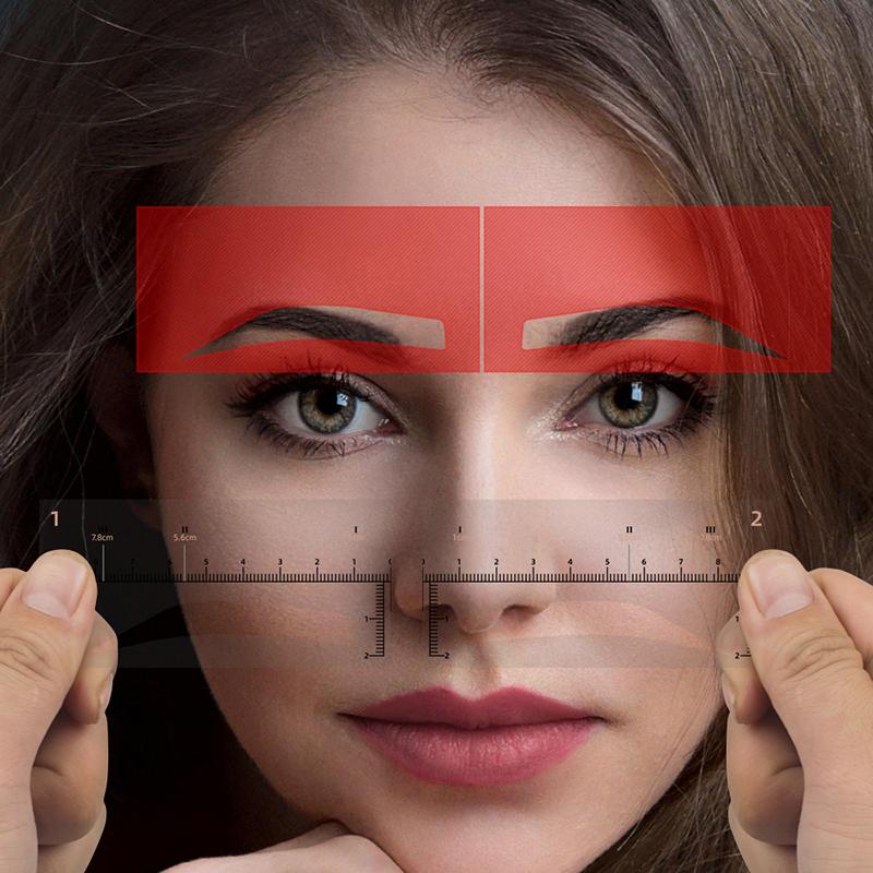 10/20/50 Stück Einweg-Augenbrauenlineal Selbstklebender Aufkleber Microblading Tattoo Positionsmarkierung Schablonen Professionelles Make-up-Werkzeug