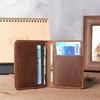 Vintage Genuine Leather Men's Card Holder Minimalist Small Wallet Brown Thin Purse Credit Card ID Card