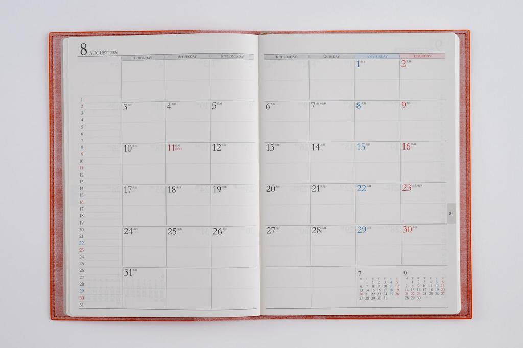 Takahashi 2026 A5 Weekly Desk Casual Size 434 December Diary, 4, Orange, No. (Starts 2025)