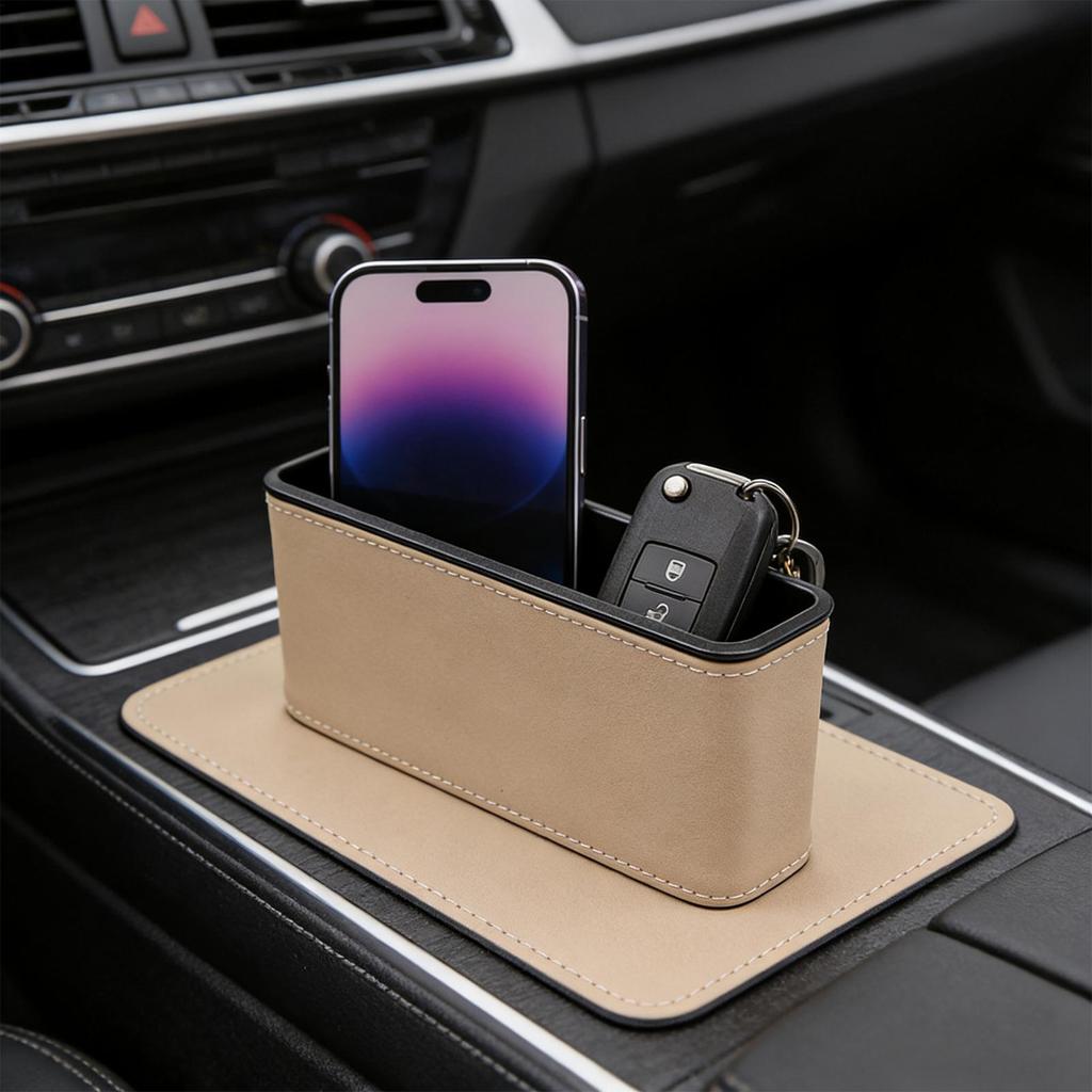 Car Seat Storage Organizer Leather Adhesive Holder Back Of Seat Car Organizer Storage Box For SUV RV Truck Sedan Automotive
