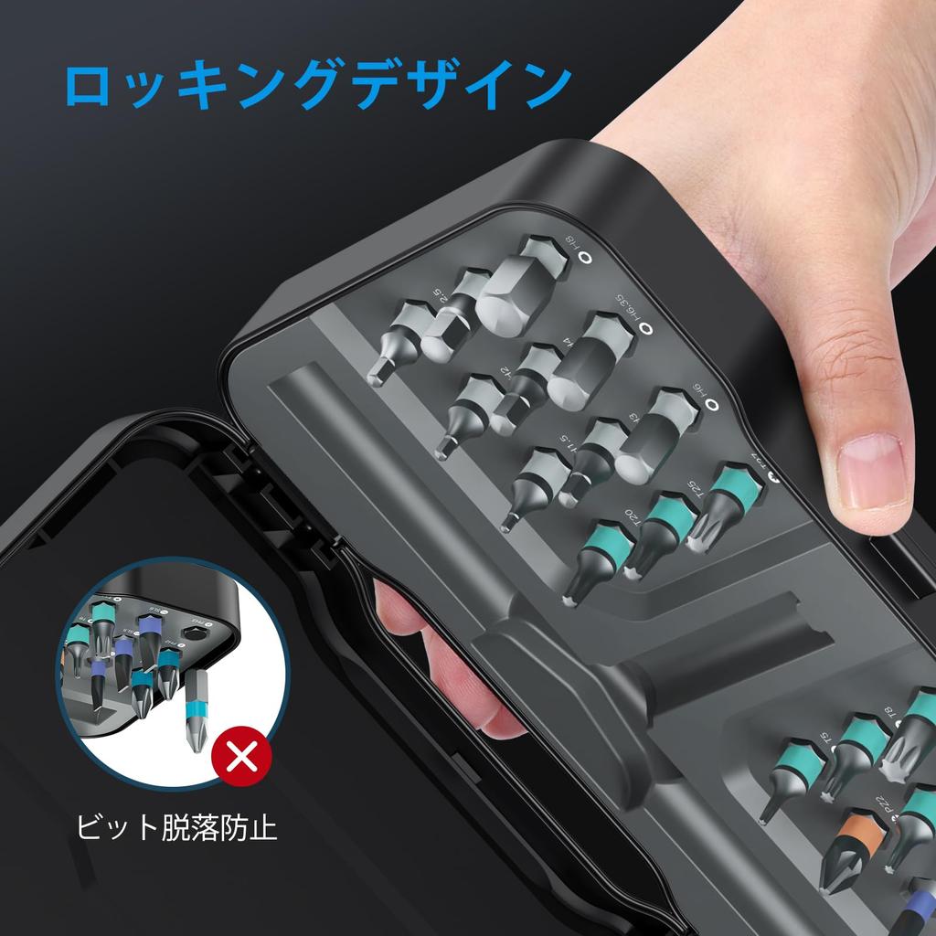 Ratchet Screwdriver Set with S2 Steel Lightweight Aluminum Suitable for Home and DIY 24-Piece Bits, Handle, Appliances, Automotive,