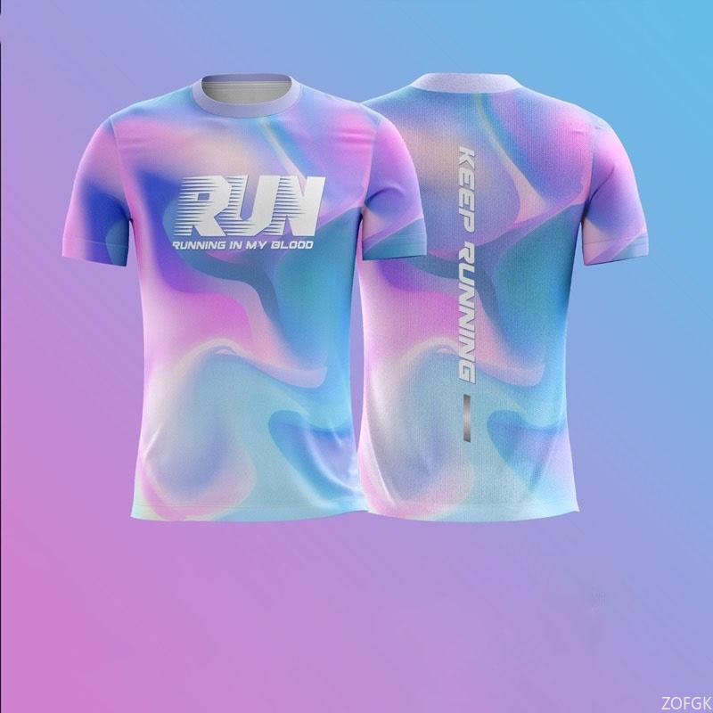 Jednoduché Módní Běžecké Trička s Písmeny Módní Trend Venkovní Běh 3D Tištěná Unisex Trička Volná Prodyšná Rychleschnoucí Trička