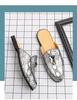 Men's Summer Driving Half-Slippers: Cross-Snake Pattern, Backless, Leather.