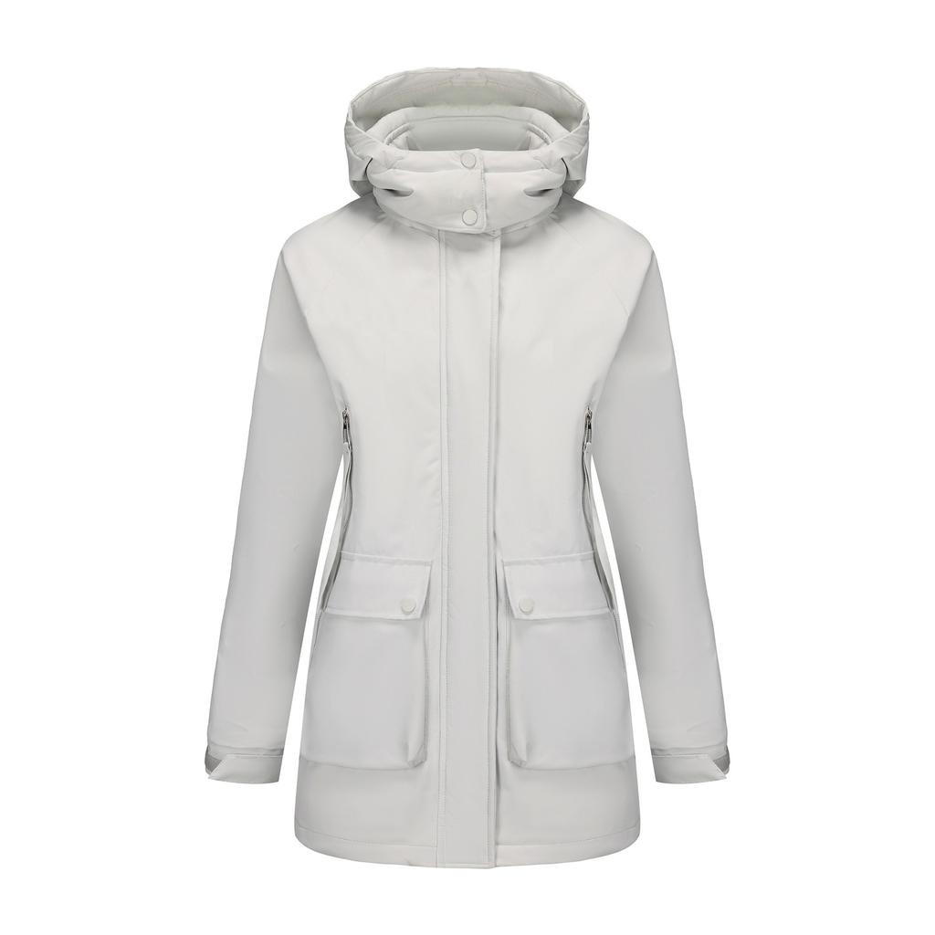 Hooded fashion trend women's thickened warm mountaineering windproof waterproof fluffy lightweight comfortable long-sleeved cotton down jacket