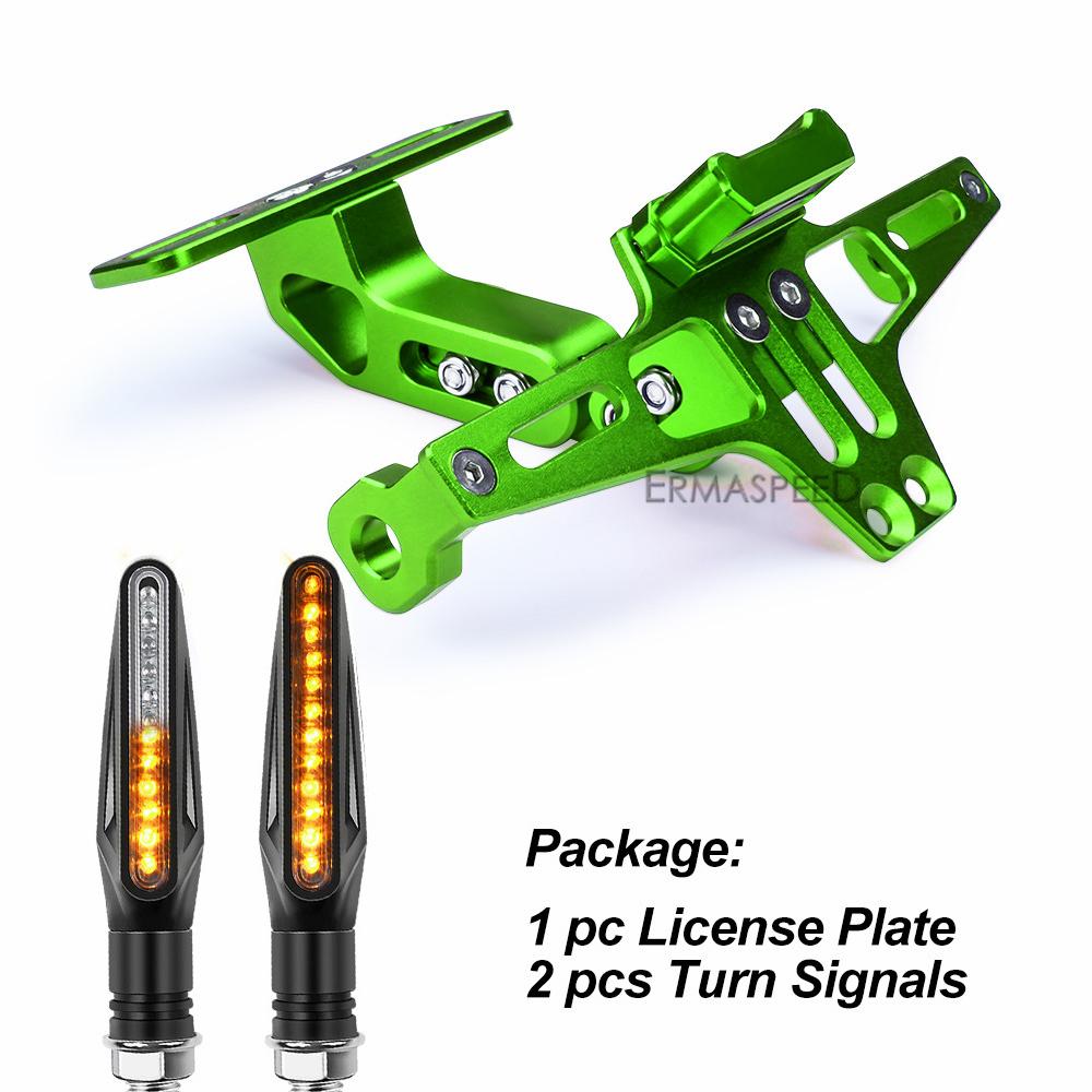 Universal Motorcycle License Plate Bracket Fender Eliminator Kit With Led Light For Motorbike Z750 Z900 Z1000 ER6N ZX6R