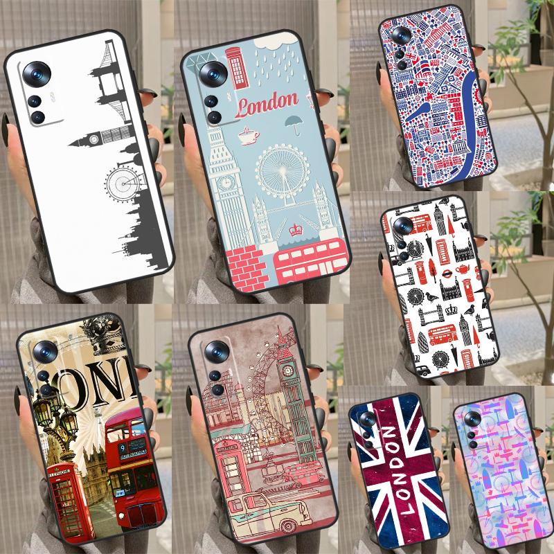 London British Union Jack Case For Xiaomi 13 Pro 11T 12T 12 Lite 12X POCO F5 Pro X3 X5 M6 Pro X4 F4 GT F3 M5s Funda
