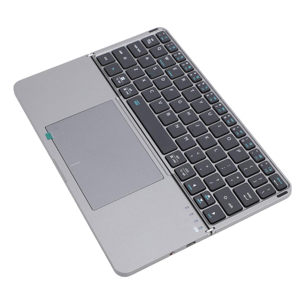   Keyboard with Touchpad Multifunctional Quiet Typing Rechargeable Foldable 64 Key Keyboard for Laptop Tablet