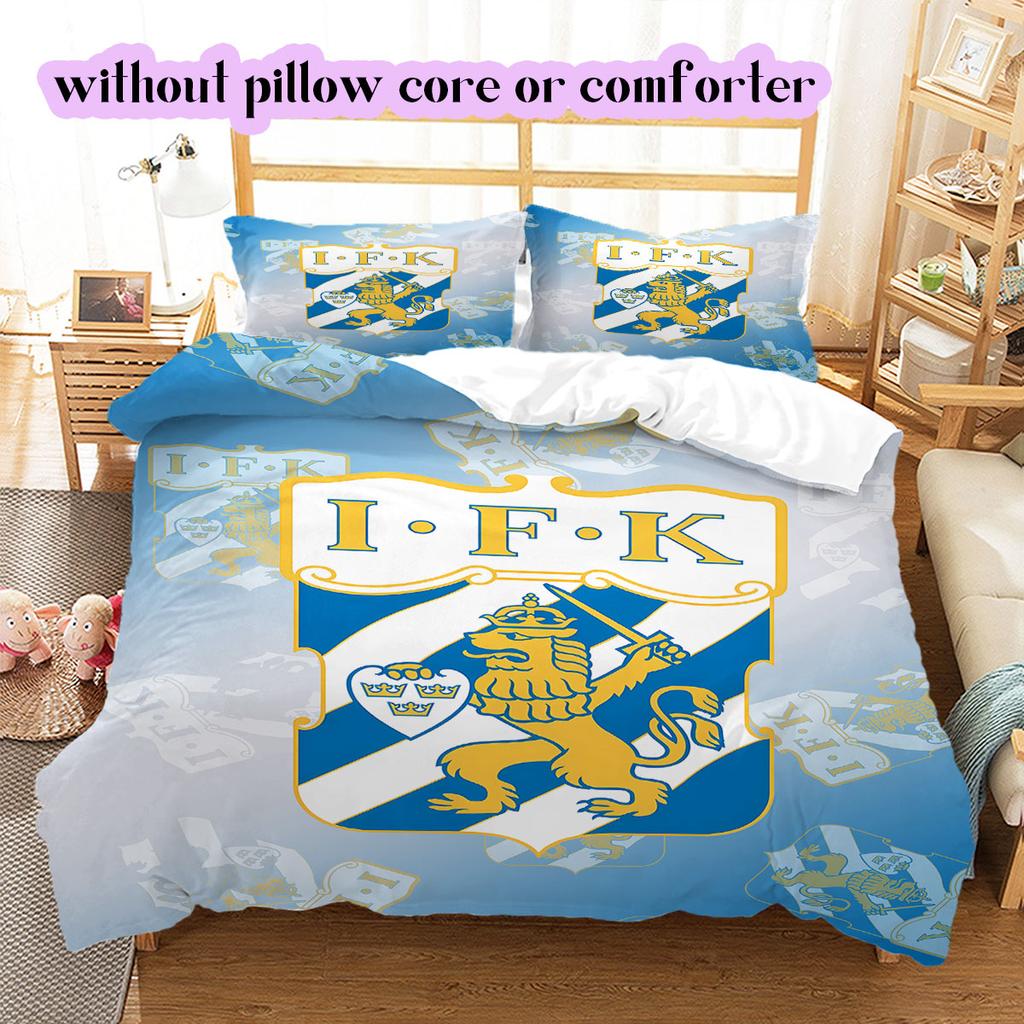 IFK Göteborg football Pattern Bedding,Quilt Set Quilt Cover Pillowcase Home Birthday Gift (1*duvet cover+2*pillowcase,without core)