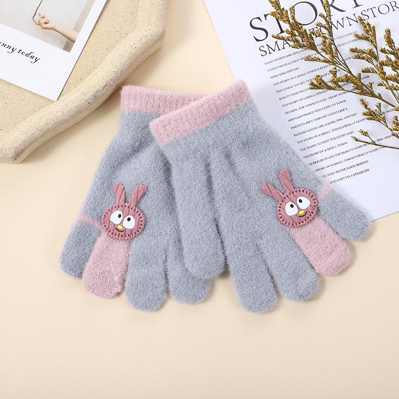 Children's gloves cute baby warm gloves cold gloves student full finger gloves children's gloves