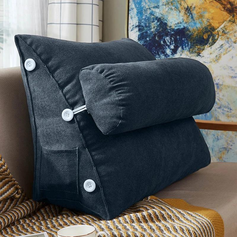 Bed Triangular Cushion Chair Bedside Lumbar Chair Backrest Lounger Lazy Office Chair Reading Living Room Pillow Household Decor