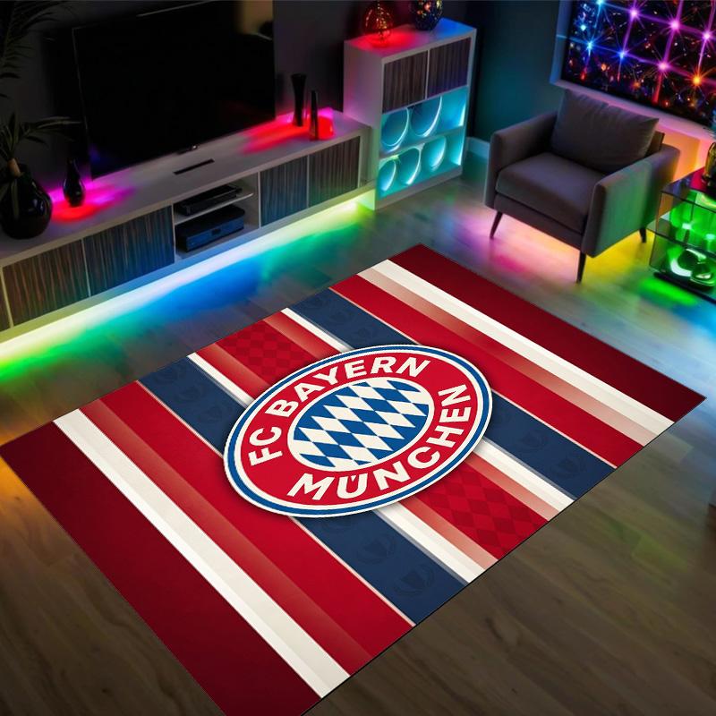 Bayern München Design Kristall Sammet Matta Mysig Icke?Halkskyddad tryckt matta för sovrum, vardagsrum, entré