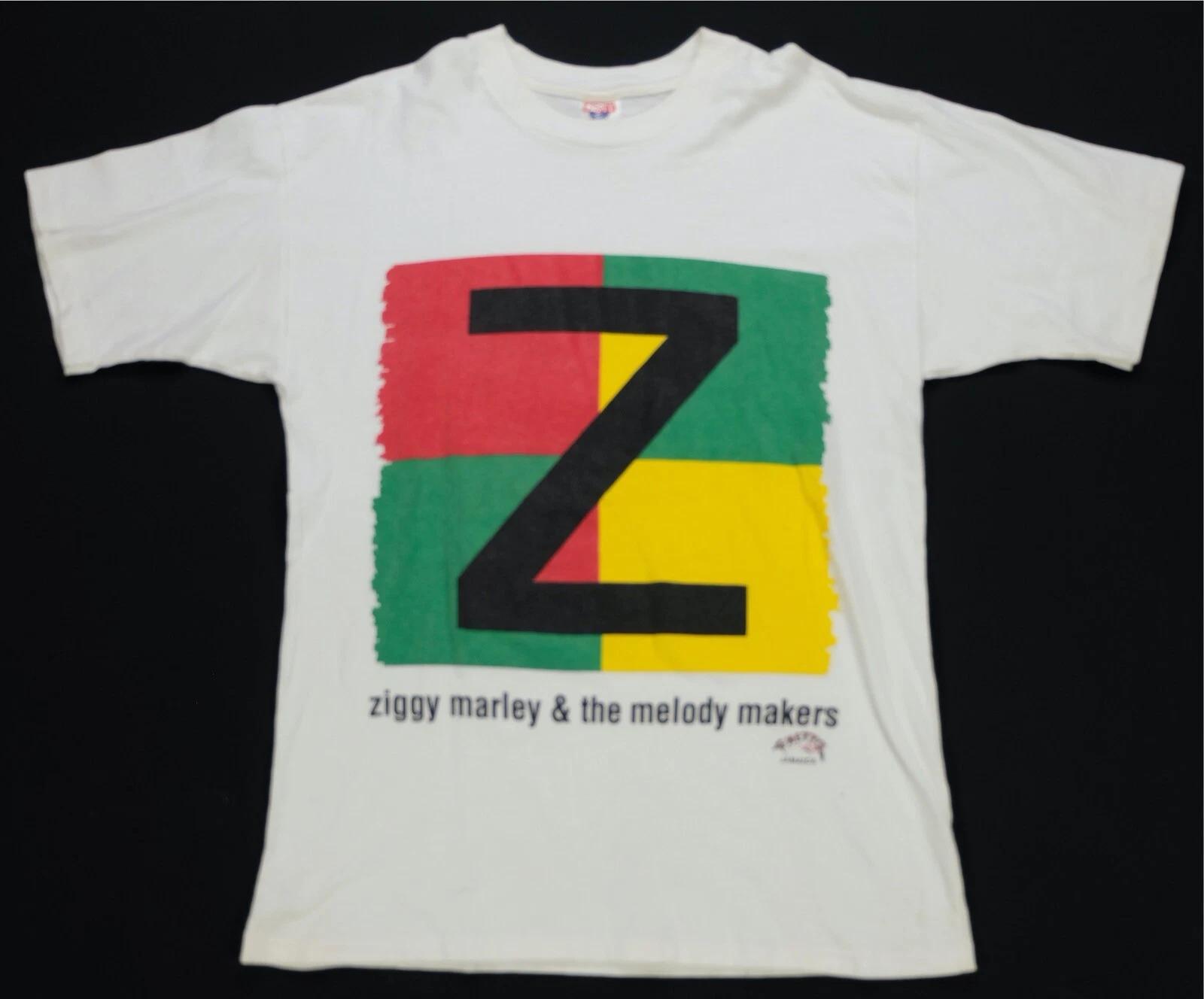 Rare VTG Ziggy Marley & The Melody Makers Z Reggae Group T Shirt 90s White SZ XL 4XL