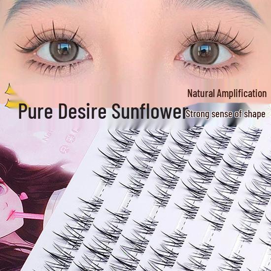 120 Cluster Glue-Free Soft Begonia False Eyelashes - Korean Style