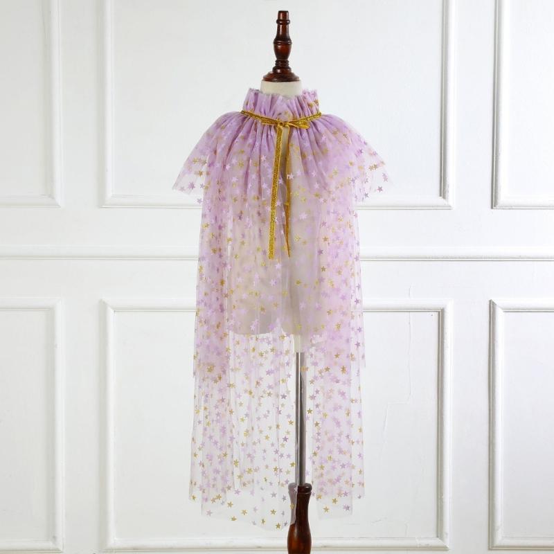 Princess Cape, Colorful Princess Cloak Girls Glittering Princess Dress Up Cape