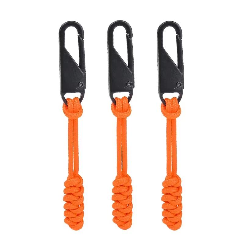 1/3/5Pcs Portable outdoor bag zipper handle woven outdoor bag zipper buckle pendant backpack clothes zipper rope