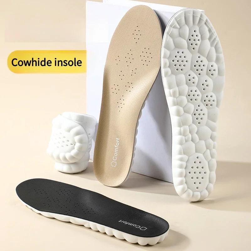 New Shoes Insole Arch Support Foot Orthopedic Insoles for Feet Sports Shock Absorption Shoe Sole Quality Cowhide Shoe Pads