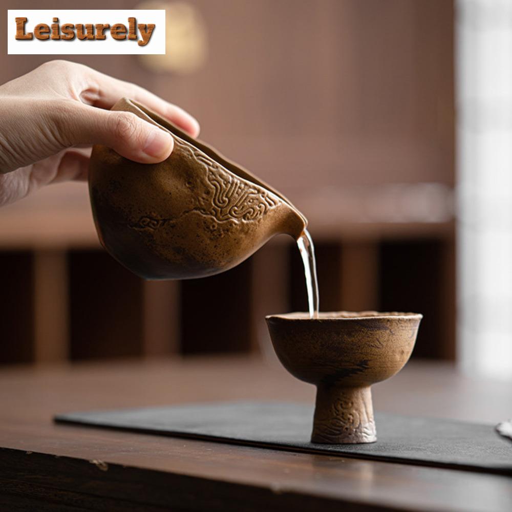 Glazovaná omáčkou Stará kameninová Hrubá keramika Čajová konvička Butik Dělený Čajový mořský Čajový džbánek Domácnost Spravedlivý šálek Čajový obřad Dárkové potřeby