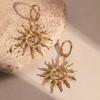 Orecchini Pendenti a Spirale Girasole in Metallo Acciaio Inossidabile per Donna Vintage Colore Oro Sole Geometrico Orecchini a Goccia Gioielli Regalo