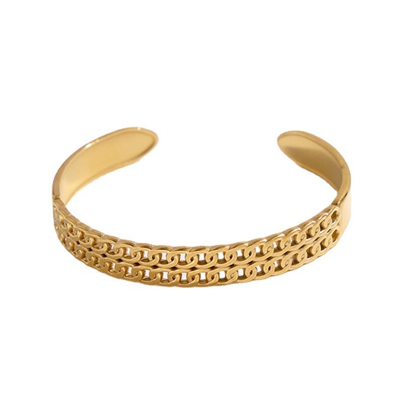 Hypoallergenic Non-tarnish Minimalist Chain Bracelet Women's Geometric Personality Niche Design Stainless Steel Bracelet