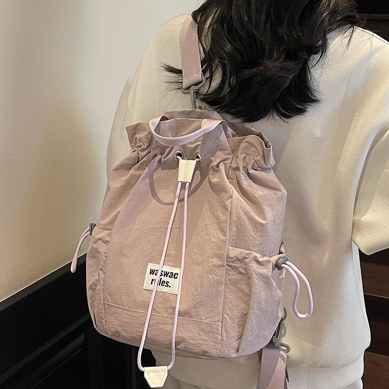 2025 Summer Fashion New Drawstring Backpack Large Capacity Bucket Backpack Sports Backpack Light Women's Travel Bag
