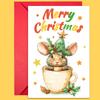 10PCS Cute Cartoon Christmas Greeting Cards Set with Envelopes, Large Size Hand-drawn Xmas Cards for Holiday Wishes & Gifts
