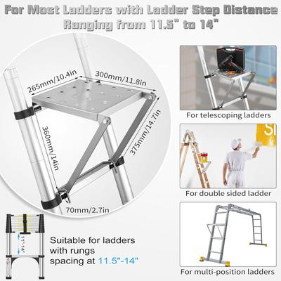 Ladder Work Platform Durable Wide Pedal Practical Attachment Work Ladder Tray for Pantry Kitchen Office Household Painters
