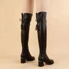 Long tube boots for women  soft leather elastic boots look slim and tall  with autumn and winter suede boots added
