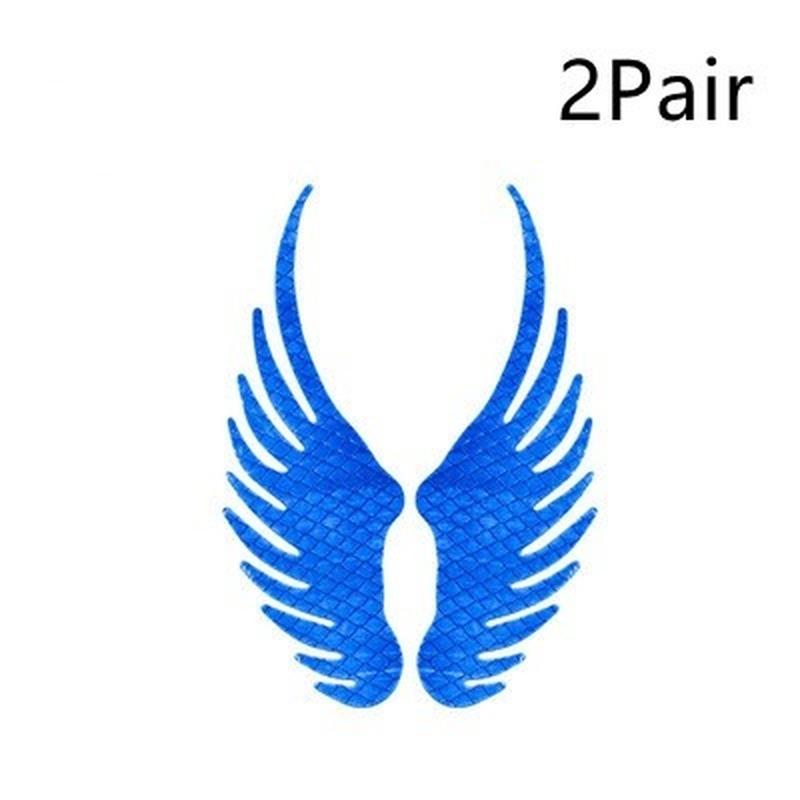 2Pair Safety Warning  Reflective Car Sticker Angel Wings Reflective Warning Sign Funny Bike Decal Sticker Motorbike Reflective Sticker
