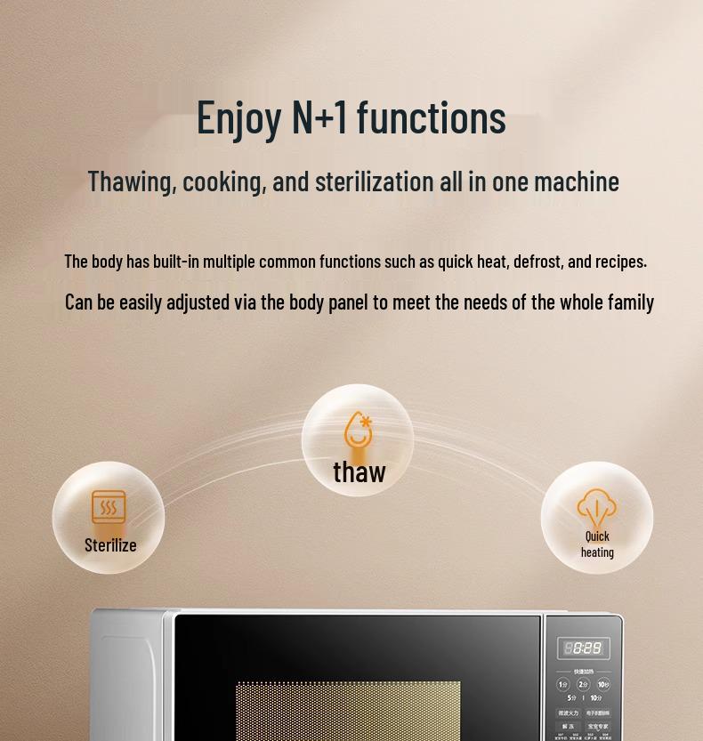Midea 20L Intelligent Turntable Microwave Oven - Compact & Even Heating