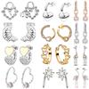 925 Silver Cute Earring Set Heart Lock Caterpillar Giraffe Flamingo Star Fit Fashion Jewelry for Women Daily Accessory
