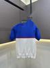 Miu Style High-Quality Embroidered Color-Block Knit Short-Sleeve Top for Summer 2026 - Simple, Casual, and Versatile for Trendy Girls