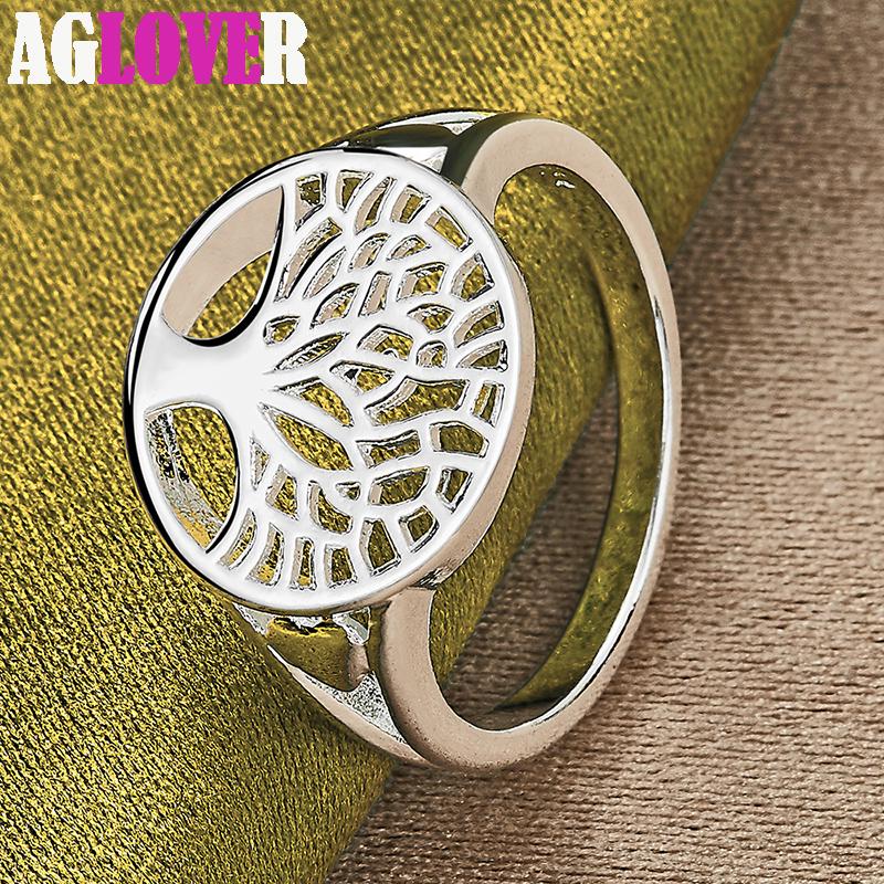 925 Sterling Silber runder Baum-Ring-Schmuck